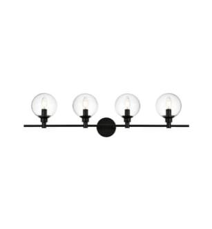 ARKA-E LD7318W38BLK Vanity Light in Black/Clear/Black