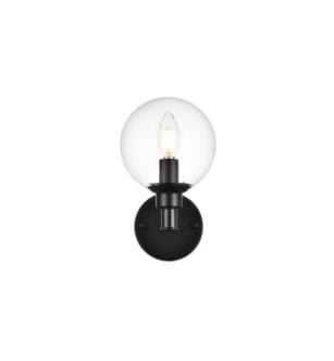 ARKA-E LD7318W6BLK Vanity Light in Black/Clear/Black