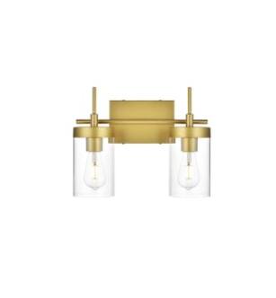 ARKA-E LD7319W14BRA Vanity Light in Brass/Clear/Brass