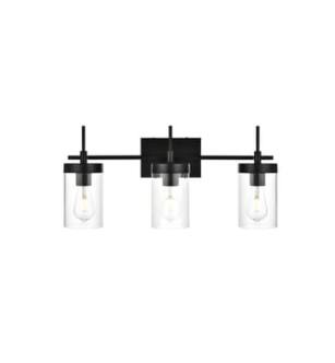 ARKA-E LD7319W24BLK Vanity Light in Black/Clear/Black
