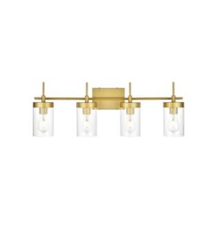 ARKA-E LD7319W32BRA Vanity Light in Brass/Clear/Brass