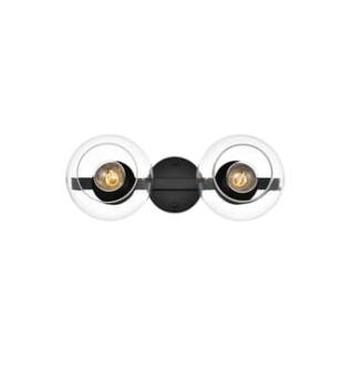 ARKA-E LD7320W17BLK Vanity Light in Black/Clear/Black