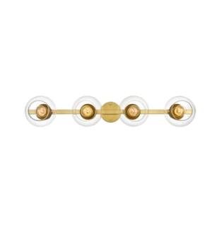 ARKA-E LD7320W37BRA Vanity Light in Brass/Clear/Brass