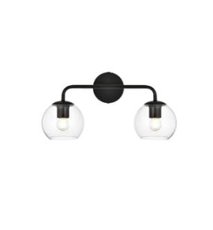 ARKA-E LD7321W19BLK Vanity Light in Black/Clear/Black