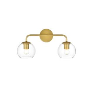 ARKA-E LD7321W19BRA Vanity Light in Brass/Clear/Brass