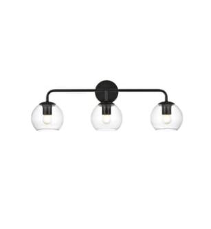 ARKA-E LD7321W28BLK Vanity Light in Black/Clear/Black