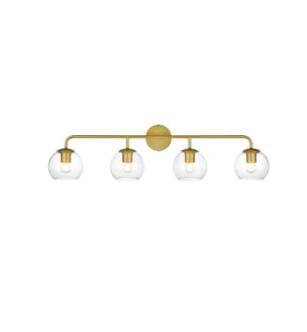 ARKA-E LD7321W37BRA Vanity Light in Brass/Clear/Brass