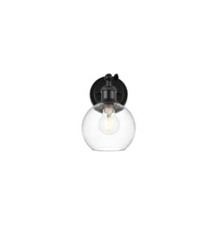 ARKA-E LD7325W6BLK Vanity Light in Black/Clear/Black