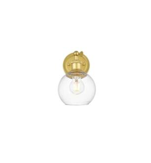 ARKA-E LD7325W6BRA Vanity Light in Brass/Clear/Brass