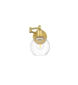 ARKA-E LD7327W6BRA Vanity Light in Brass/Clear/Brass