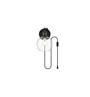 ARKA-E LD7330W6BLK Vanity Light in Black/Clear/Black