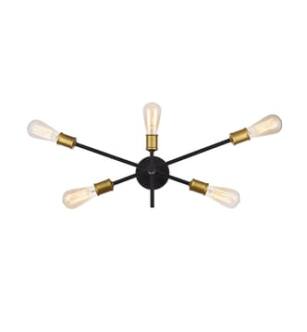 ARKA-E LD8003W24BK Vanity Light in Black/Brass/Black