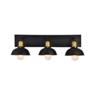 ARKA-E LD8004W27BK Vanity Light in Black/Brass/Black