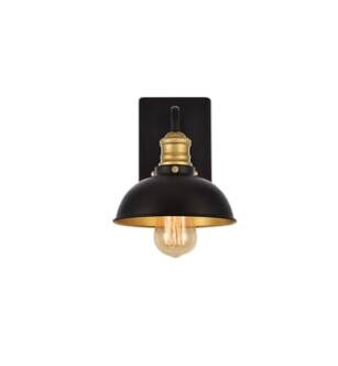 ARKA-E LD8004W7BK Vanity Light in Black/Brass/Black