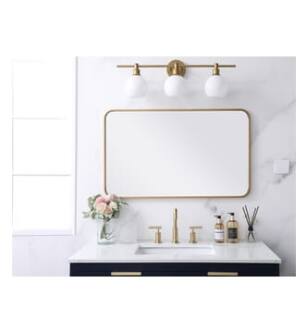 ARKA-E MR802236BR Wall Mounted Mirror in Brass/Brass