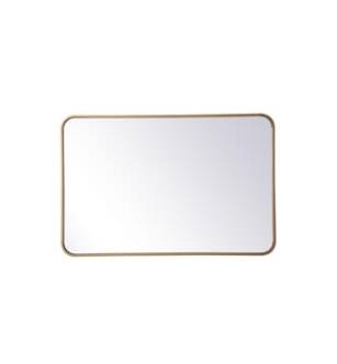 ARKA-E MR802436BR Wall Mounted Mirror in Brass/Brass