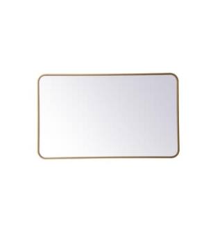 ARKA-E MR802440BR Wall Mounted Mirror in Brass/Brass