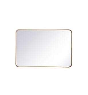 ARKA-E MR802740BR Wall Mounted Mirror in Brass/Brass