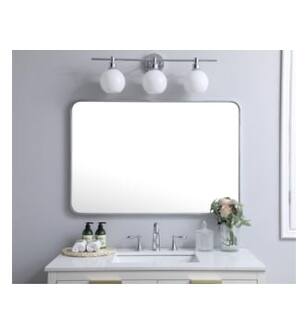 ARKA-E MR802740S Wall Mounted Mirror in Silver/Silver