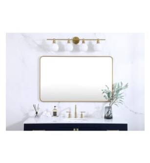 ARKA-E MR803048BR Wall Mounted Mirror in Brass/Brass