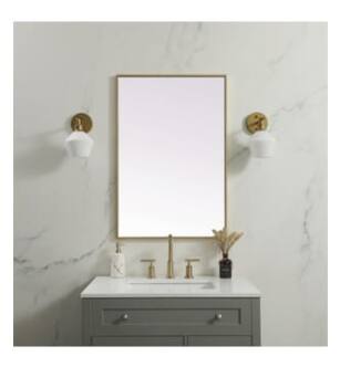 ARKA-E MR42436BR Wall Mounted Mirror in Brass