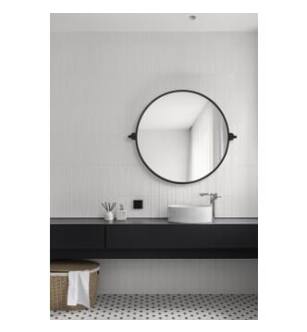 ARKA-E MR6B24BLK Wall Mounted Mirror in Black/Black