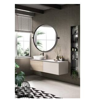 ARKA-E MR6B30BLK Wall Mounted Mirror in Black/Black