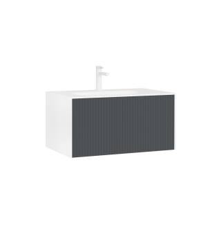 Arka 3000371 Cube 31.49 In Vanity Cabinet In Lacquer/Anthracite