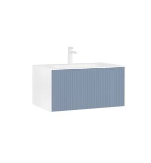 ARKA-O 3000372 Cube 31.49 In Vanity Cabinet In Lacquer/Light Blue