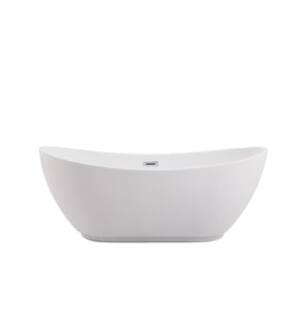 ARKA-E BT10362GW Bath Tub in Glossy White/Chrome