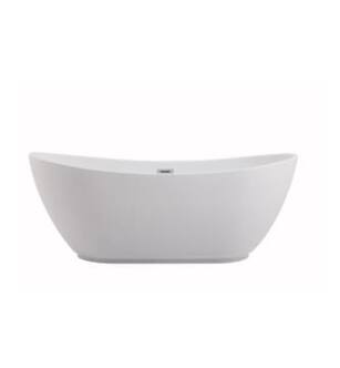 ARKA-E BT10367GW Bath Tub in Glossy White/Chrome