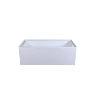 ARKA-E BT201-L3060GW Bath Tub in Glossy White/Chrome