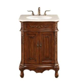ARKA-E VF-1005 Bathroom Vanity in Brown/Antique Metal