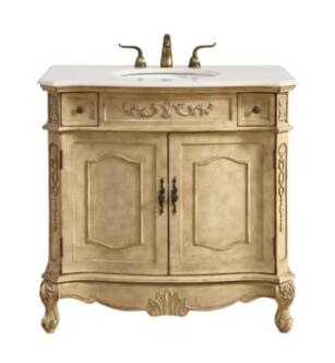 ARKA-E VF10136AB Bathroom Vanity in Antique Beige/Antique Bronze