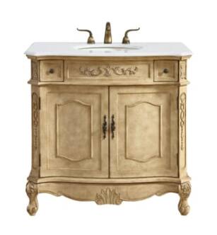 ARKA-E VF10136AB-VW Bathroom Vanity in Antique Beige/Antique Bronze