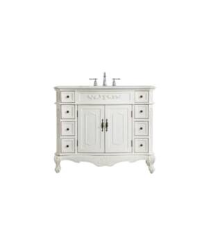 ARKA-E VF10142AW Bathroom Vanity in Antique White/Antique Bronze