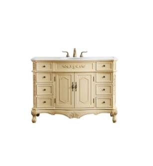ARKA-E VF10148LT Bathroom Vanity in Light Antique Beige/Antique Metal