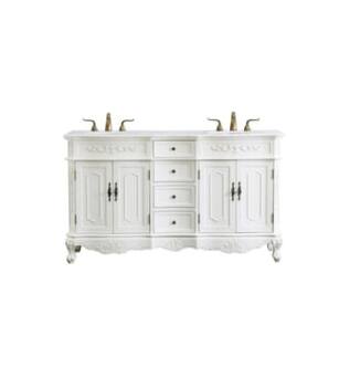 ARKA-E VF10160DAW-VW Bathroom Vanity in Antique White/Antique Bronze