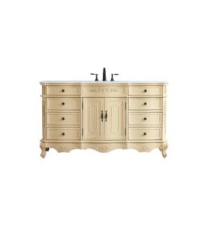 ARKA-E VF10160LT-VW Bathroom Vanity in Light Antique Beige/Antique Bronze