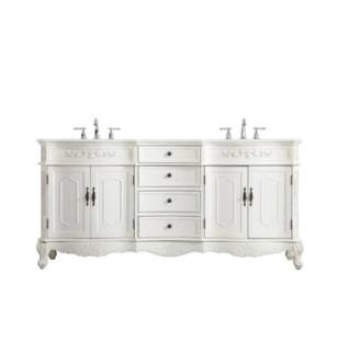 ARKA-E VF10172DAW-VW Bathroom Vanity in Antique White/Antique Bronze