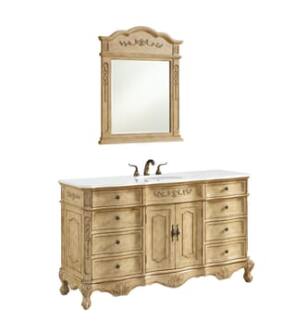 ARKA-E VF101S60AB-VW Bathroom Vanity in Antique Beige/Antique Bronze