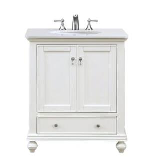 ARKA-E VF-1023-VW Bathroom Vanity in Antique White/Brushed Nickel