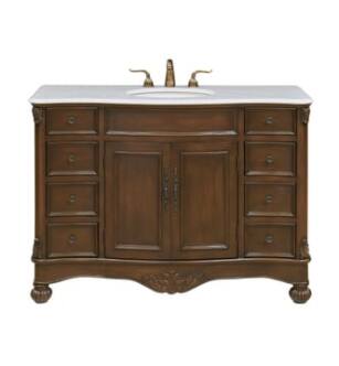 ARKA-E VF-1034 Bathroom Vanity in Teak/Antique Metal