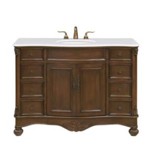 ARKA-E VF-1034-VW Bathroom Vanity in Brown/Antique Bronze