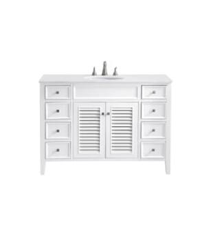 ARKA-E VF-1041-VW Bathroom Vanity in Antique White/Brushed Nickel