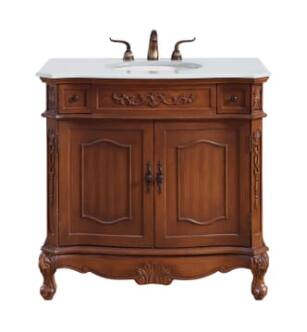 ARKA-E VF10536BR-VW Bathroom Vanity in Teak/Antique Bronze