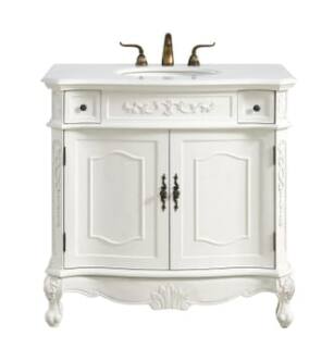 ARKA-E VF10636AW-VW Bathroom Vanity in Antique White/Antique Bronze