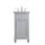 Arka VF12319GR Bathroom Vanity in Light Grey/Brushed Steel