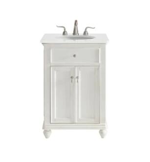 ARKA-E VF12324AW-VW Bathroom Vanity in Antique White/Brushed Nickel