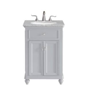 ARKA-E VF12324GR Bathroom Vanity in Light Grey/Brushed Steel